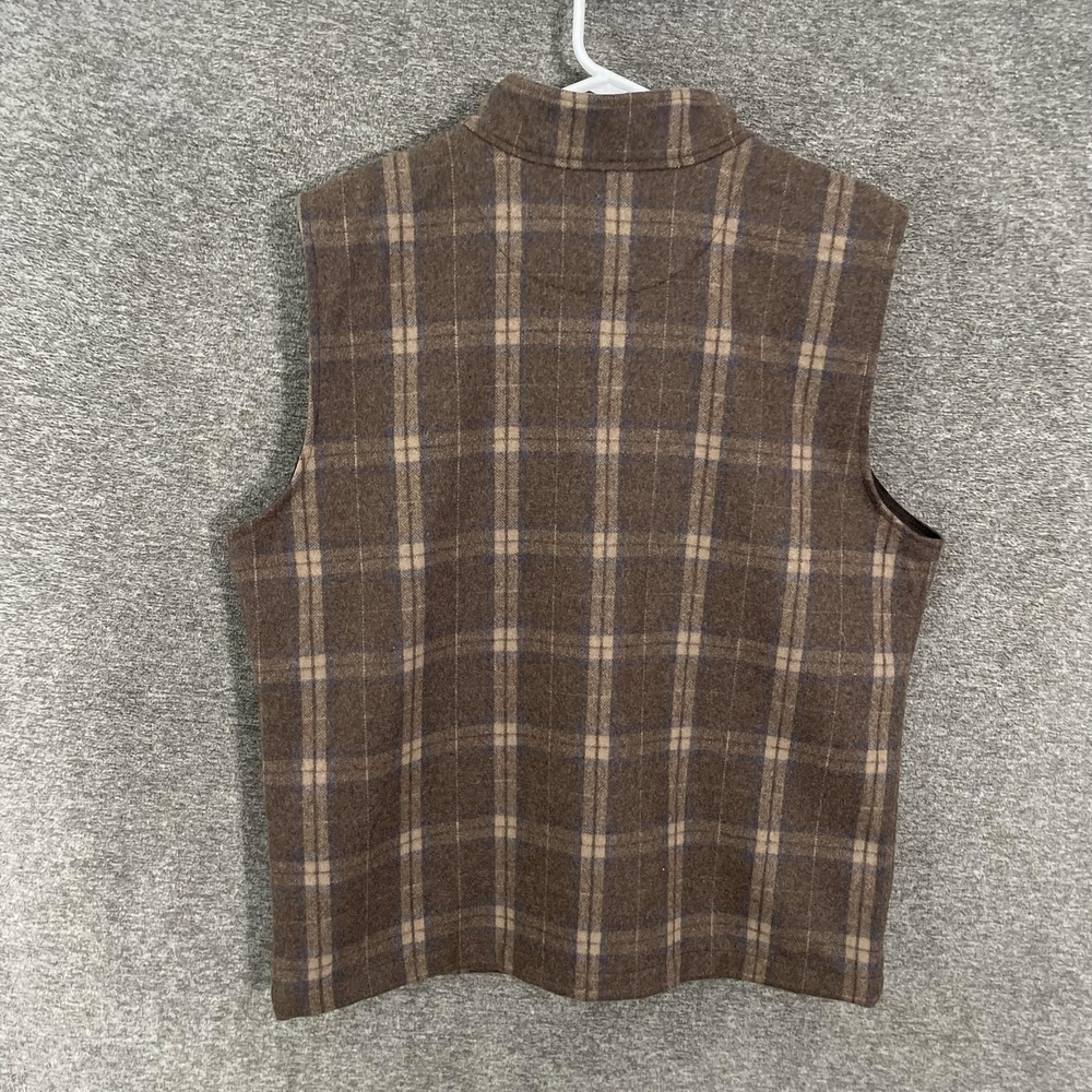 Stormy Kromer The Ironwood Vest Mens Large Brown Wool Plaid Full Zip Outdoor - Picture 9 of 10